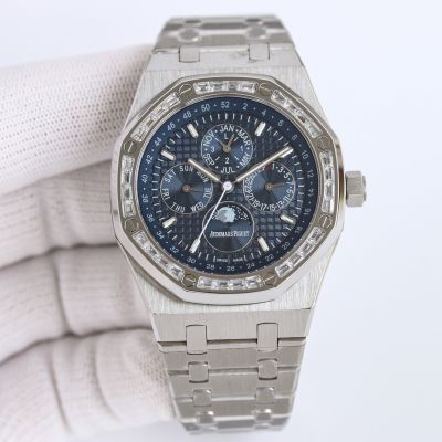 SJ Factory Swiss Replica Audemars Piguet Perpetual Calendar 26574ST Watch Blue Dial 41MM